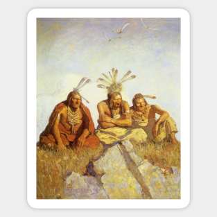 The Guardians, War or Peace by NC Wyeth Sticker